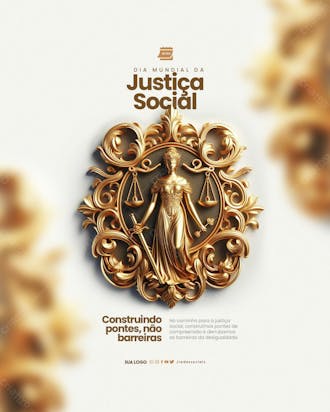 Social media dia mundial da justiça social construindo pontes