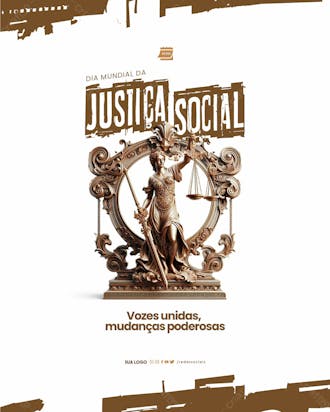 Social media dia mundial da justiça social vozes unidas
