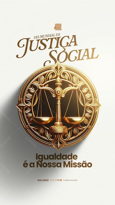 Story dia mundial da justiça social igualdade é a nossa missão