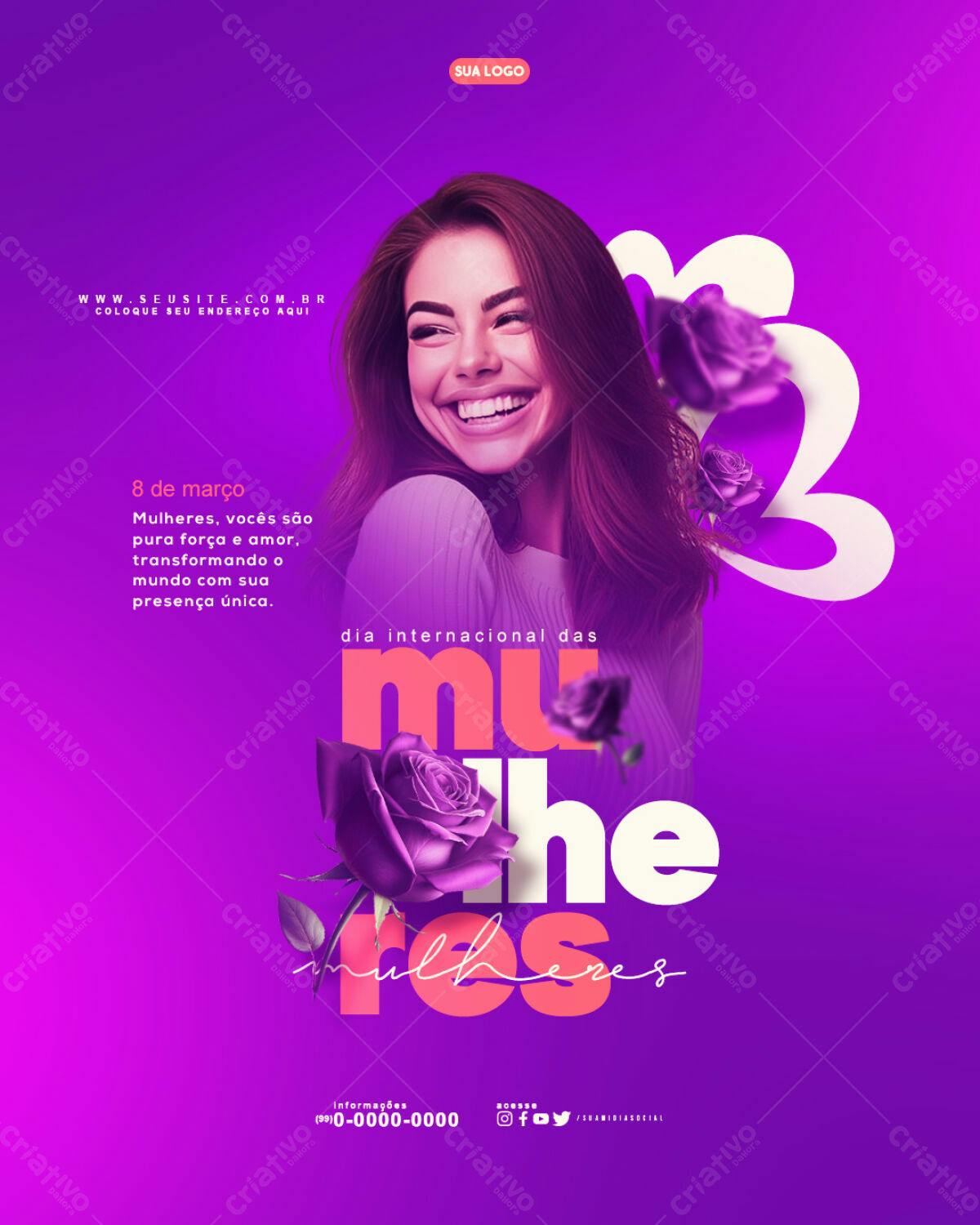 Flyer Dia Internacional das Mulheres PSD Editável