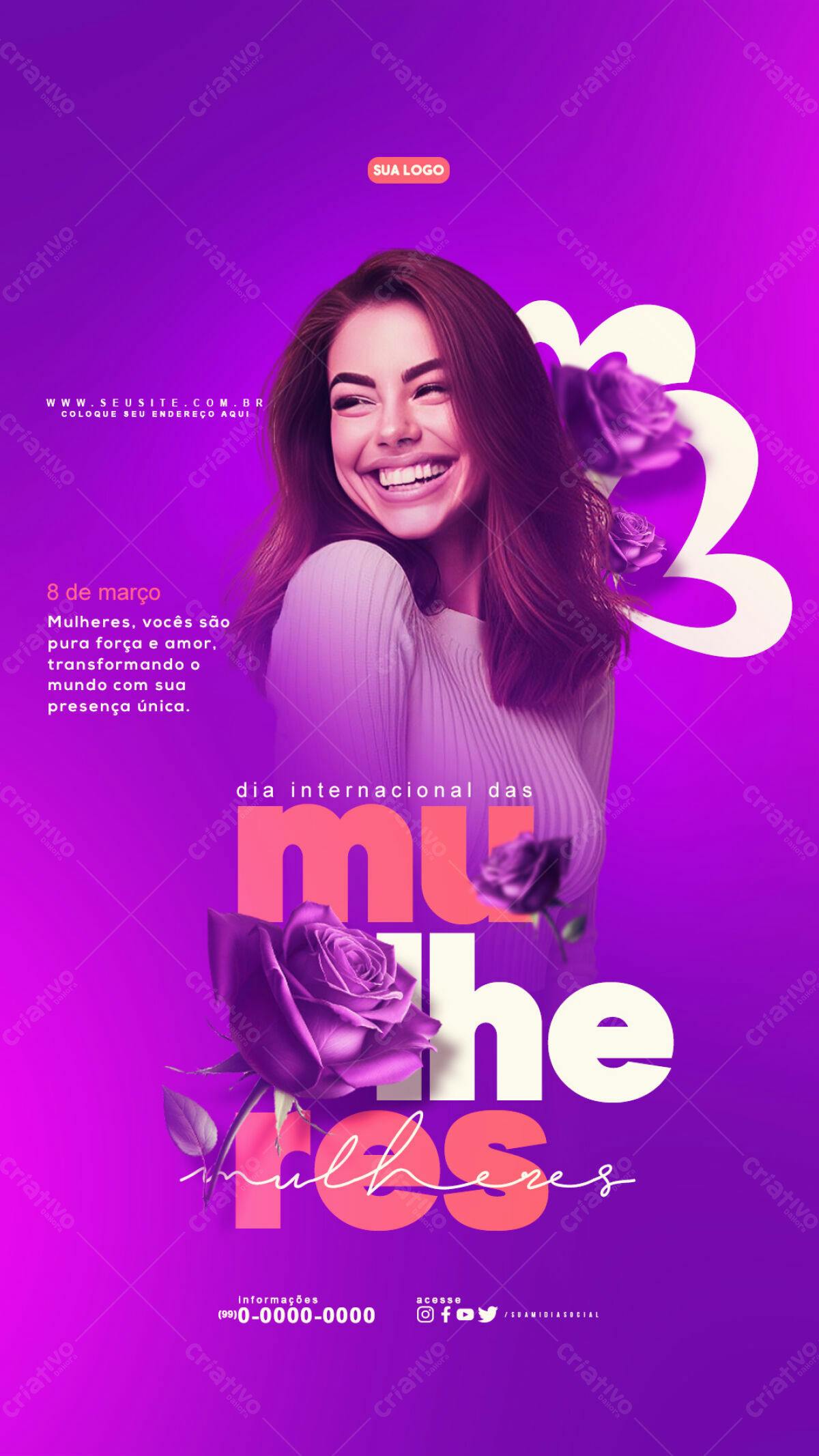 Flyer Dia Internacional da Mulher PSD Editável