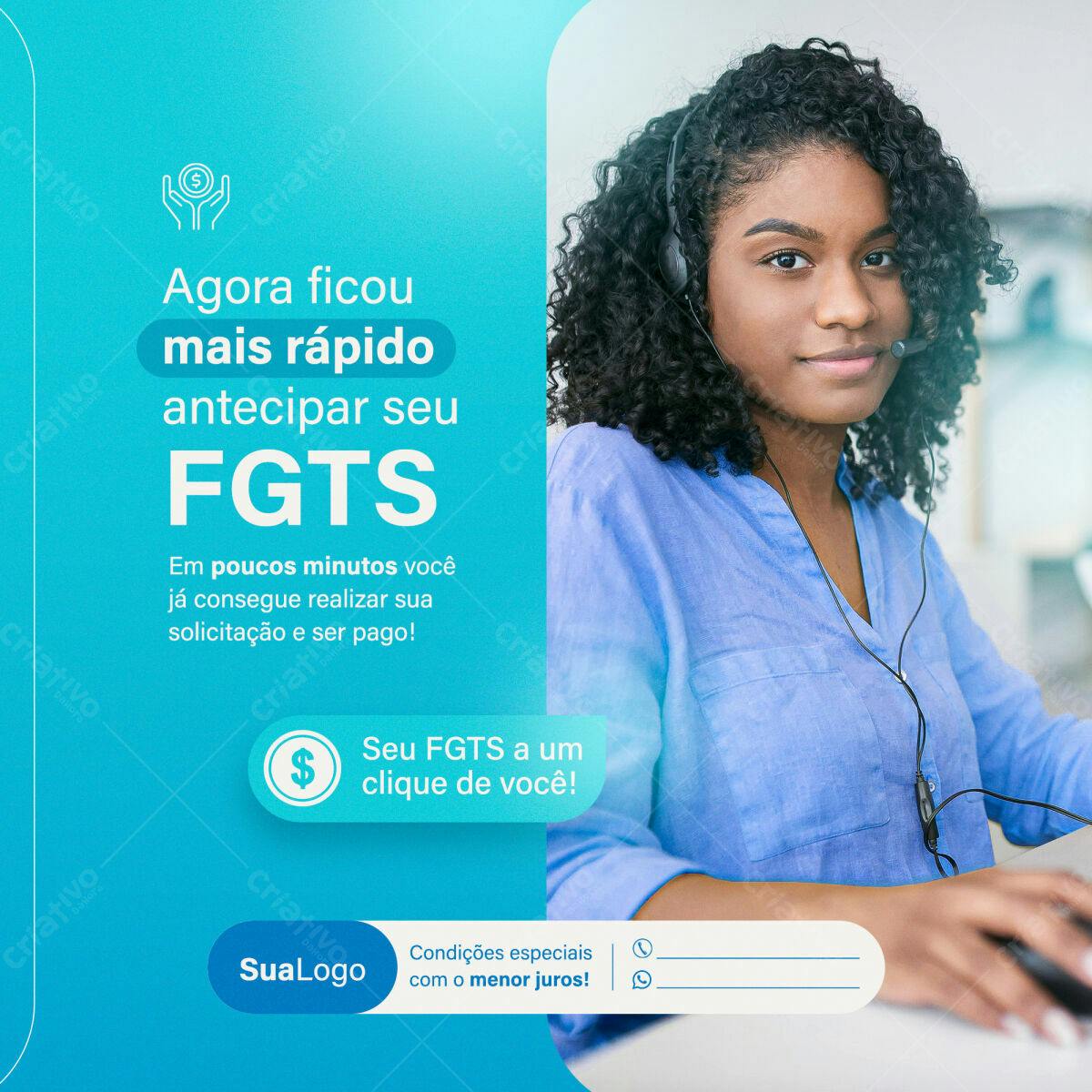 Postagem FGTS Antecipado PSD Editável