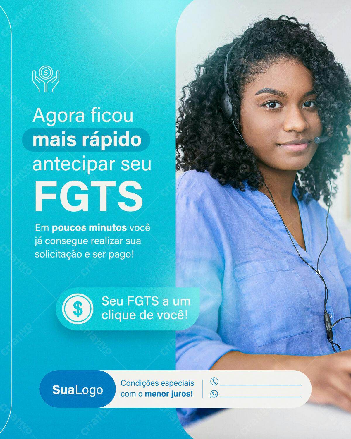 Post para Anúncio FGTS PSD Editável