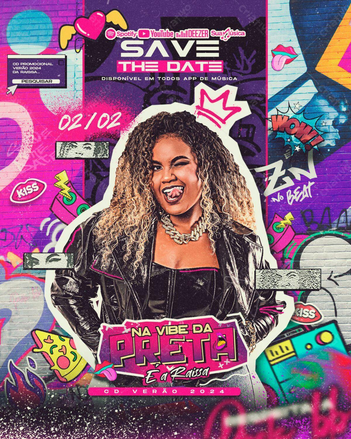 Flyer para Show da Raissa - Verão 2024 PSD Editável