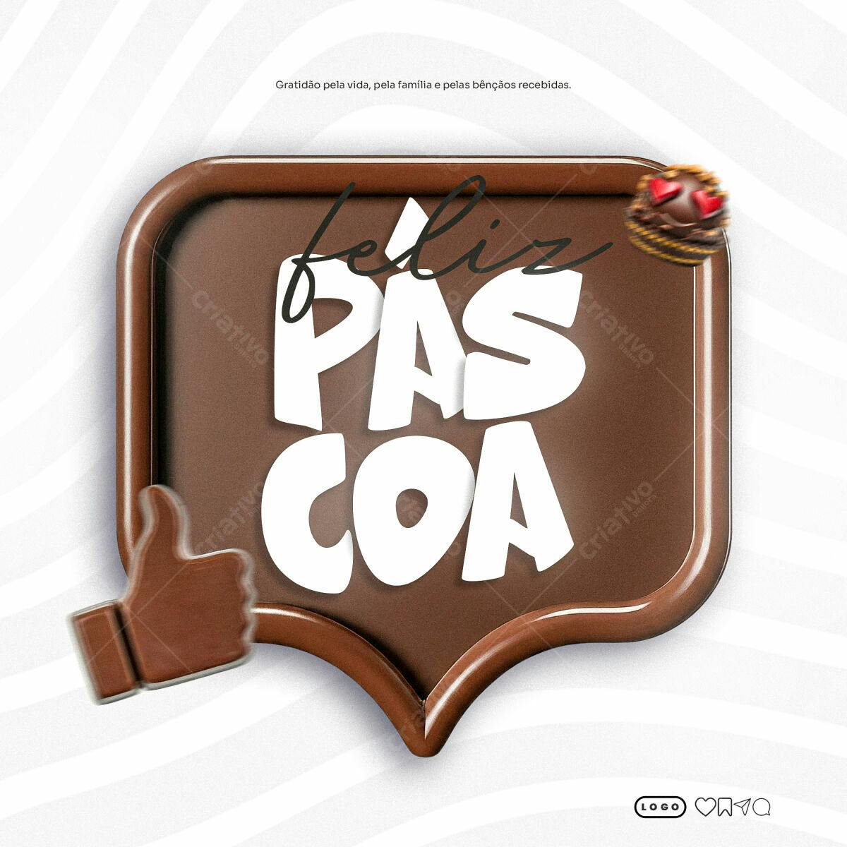 Postagem Feliz Páscoa PSD Editável