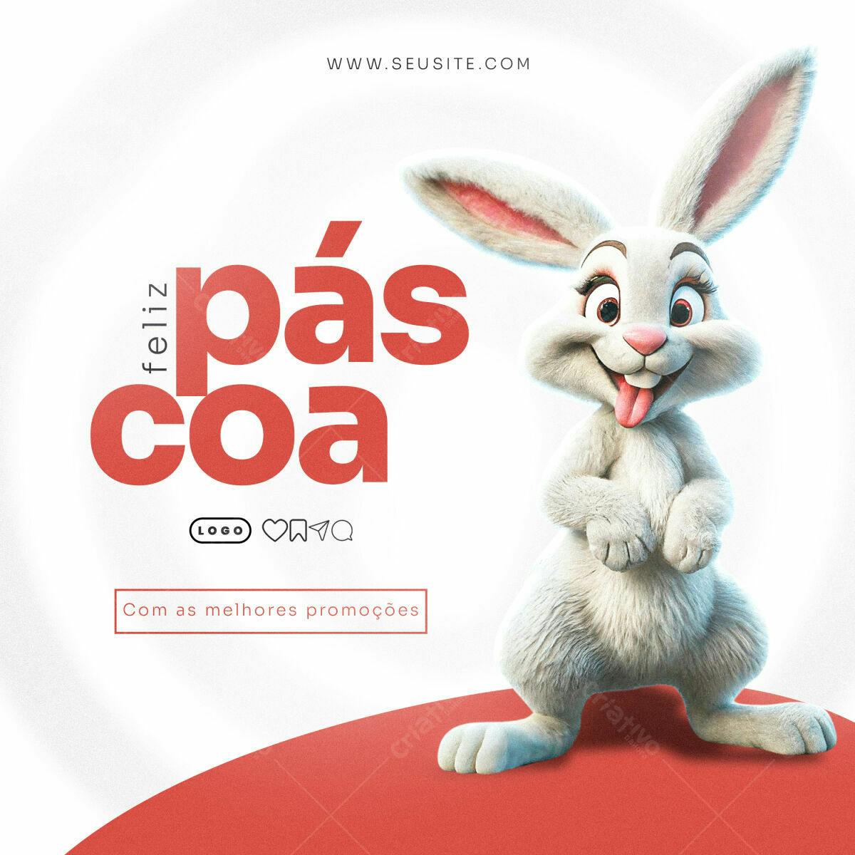 Post Páscoa Promoções PSD Editável