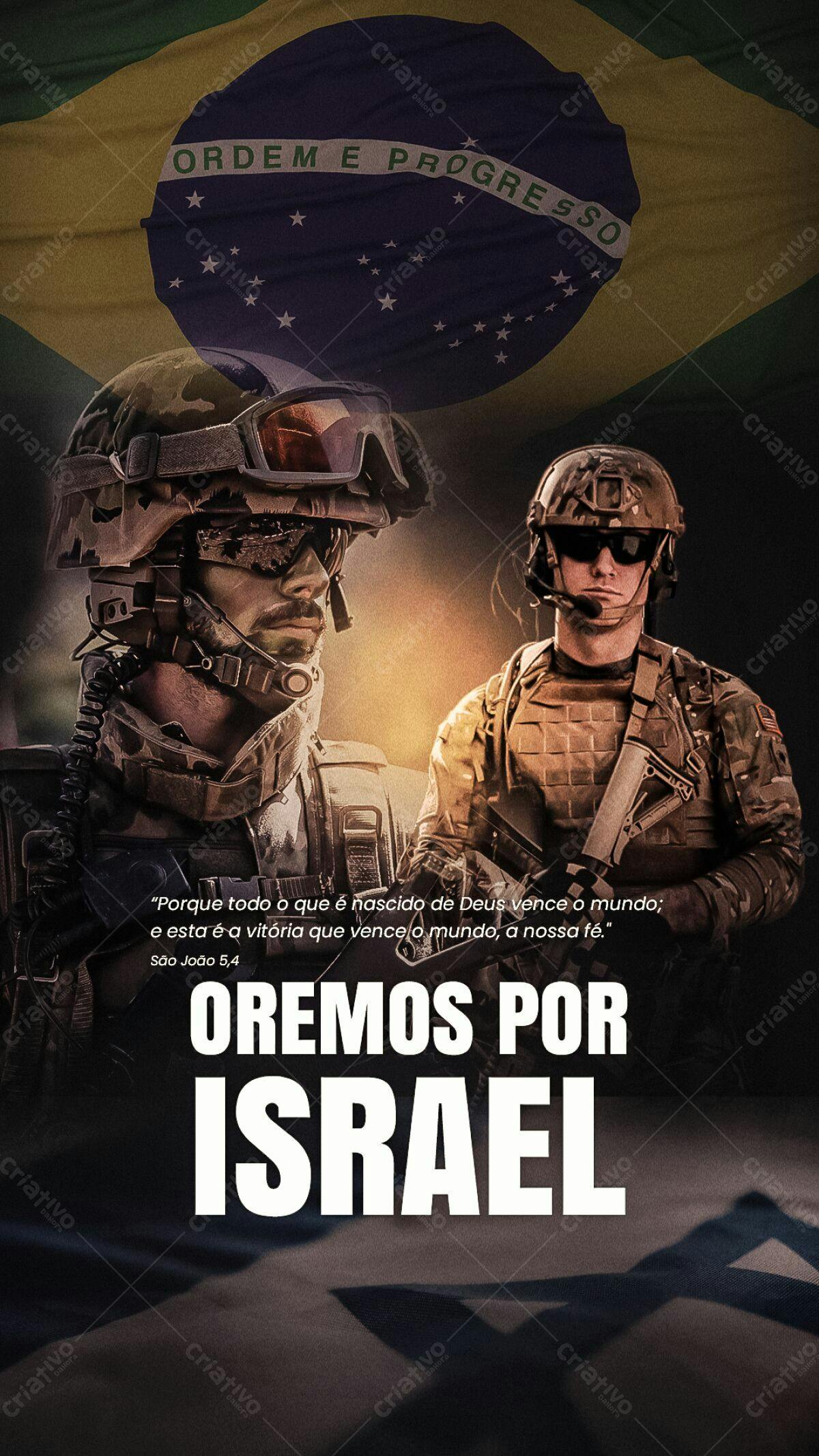 Flyer Oremos por Israel PSD Editável