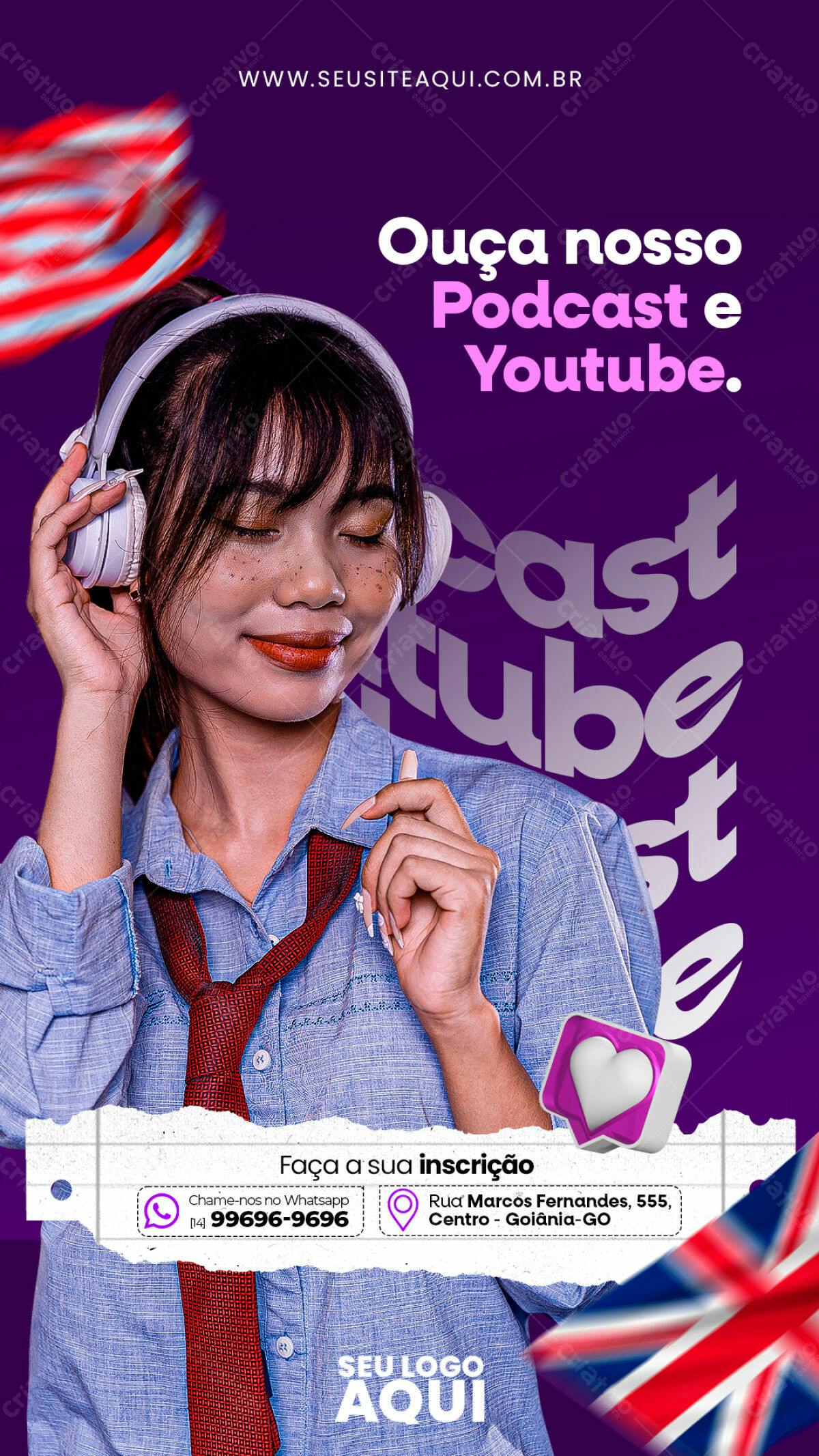 Flyer Podcast e Youtube PSD Editável