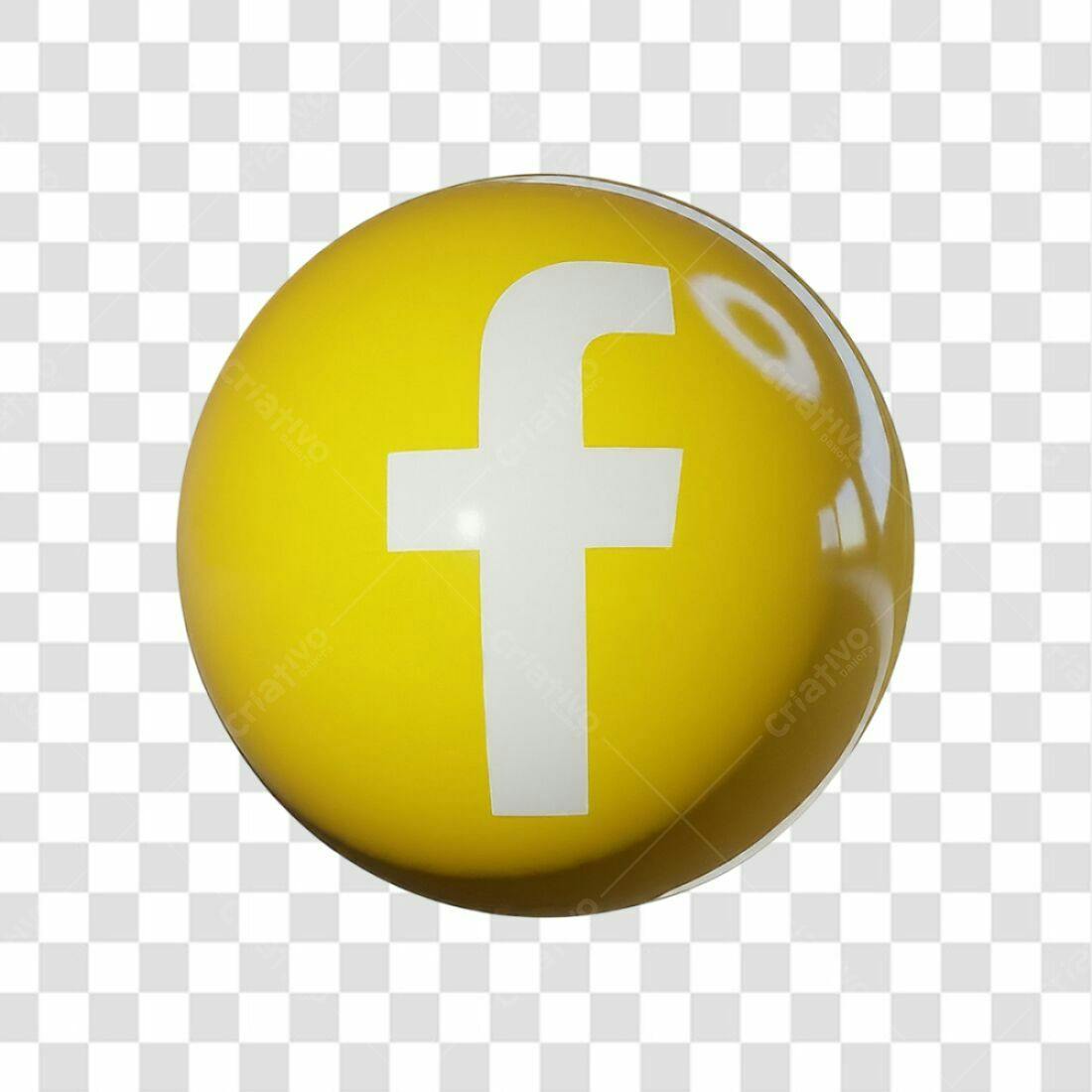 Ícone Facebook amarelo PNG com fundo transparente