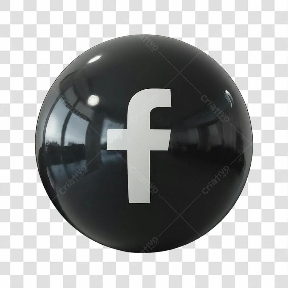 Ícone 3D Preto Do Facebook Png Transparente