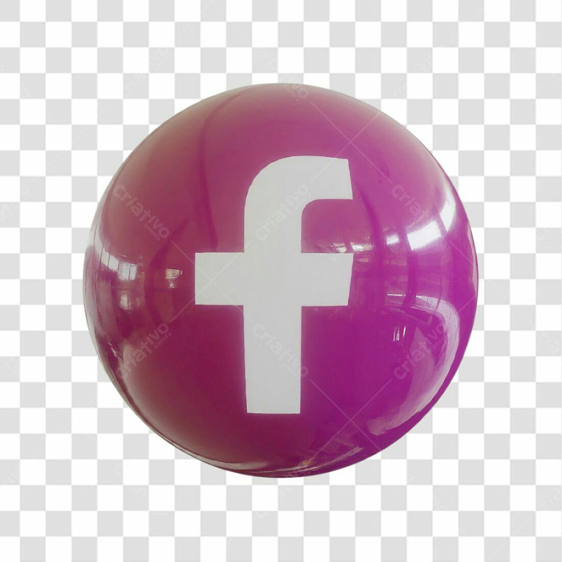 Ícone Facebook Esfera Roxa PNG com fundo transparente