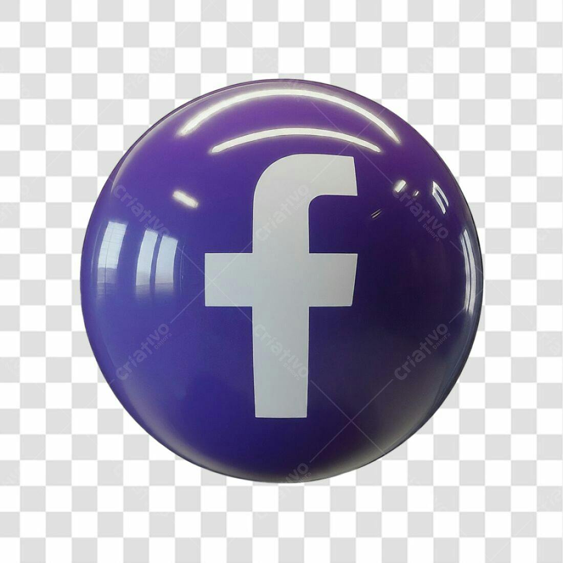 Ícone Facebook Esfera Roxa PNG com fundo transparente