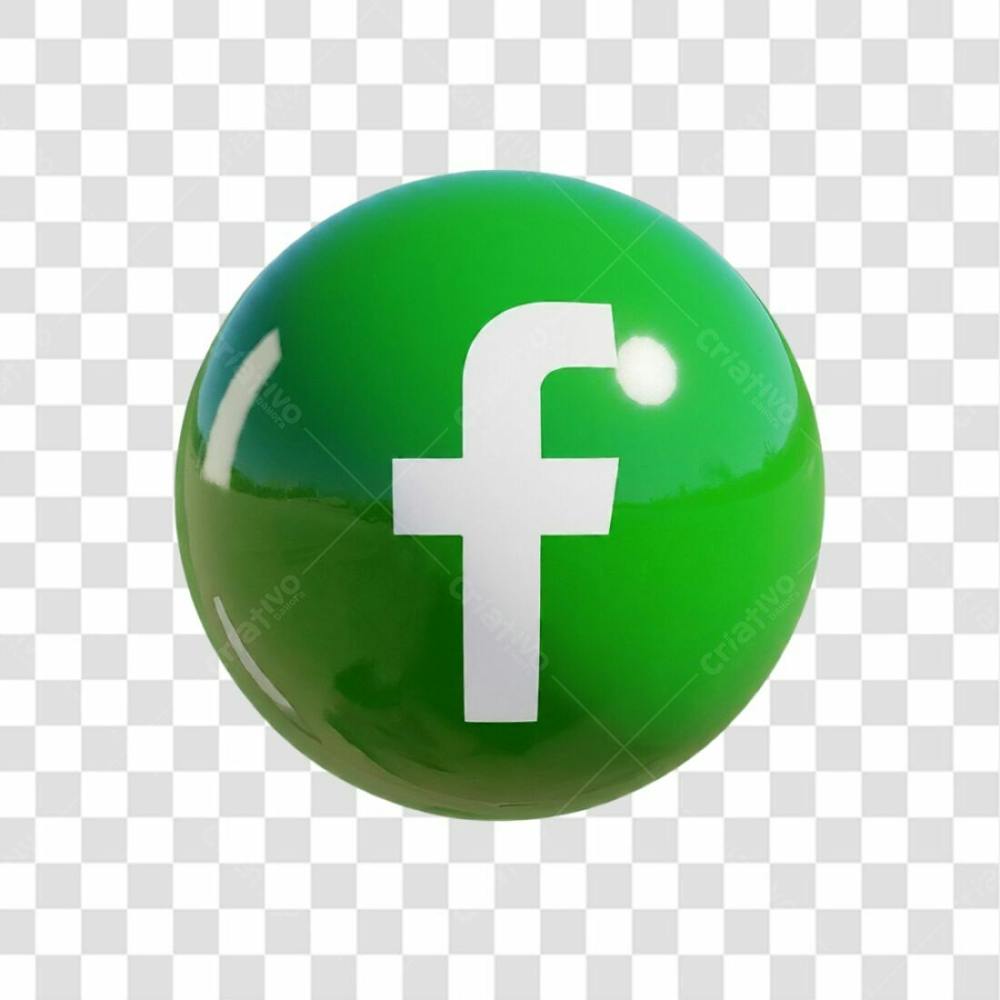 Ícone 3D Verde Do Facebook Png Transparente