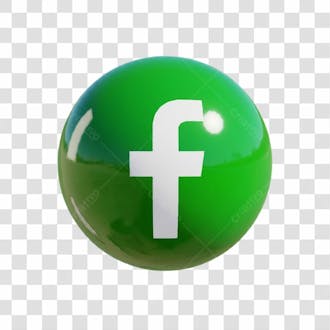 ícone 3d verde do facebook png transparente