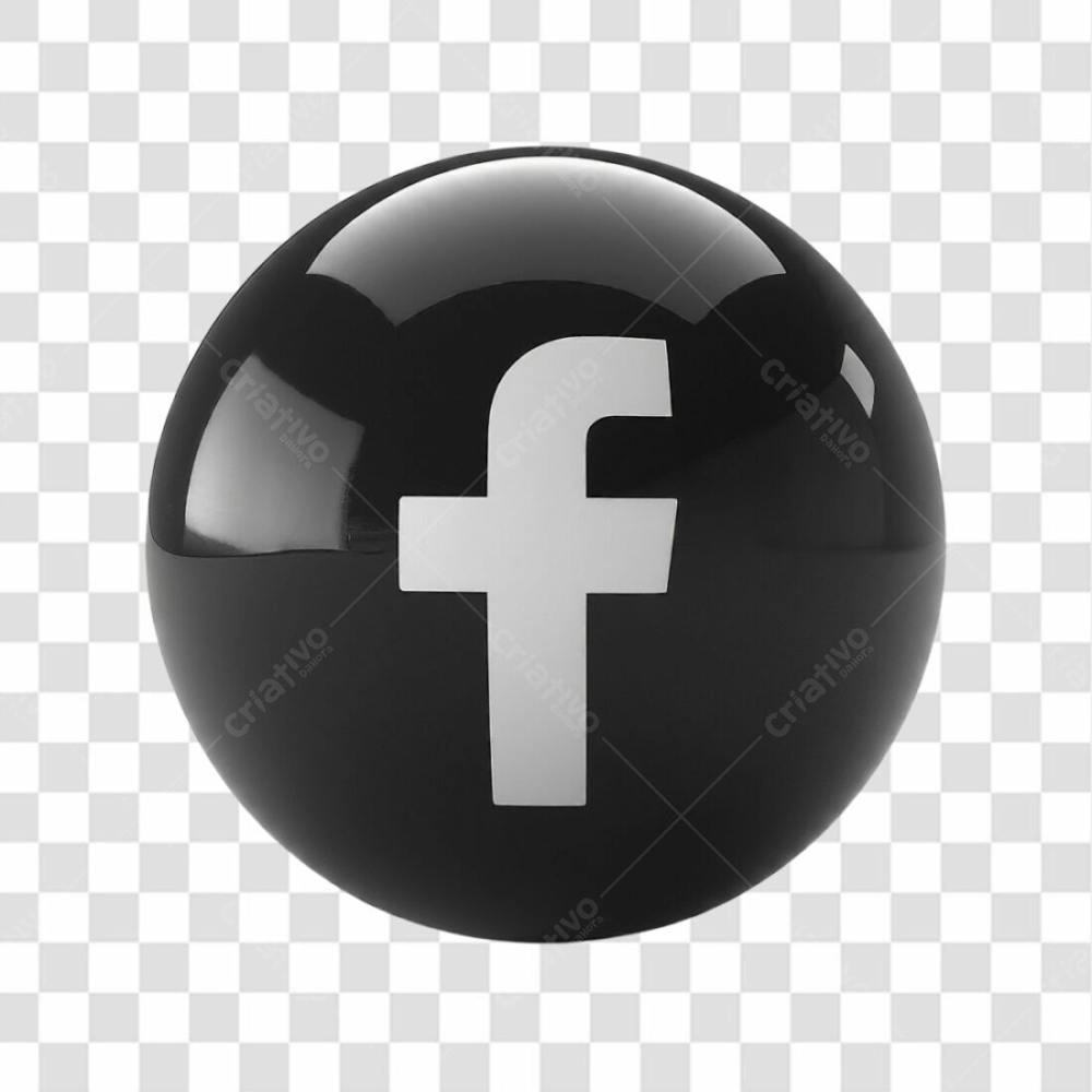 Ícone Preto 3D Do Facebook Png Transparente