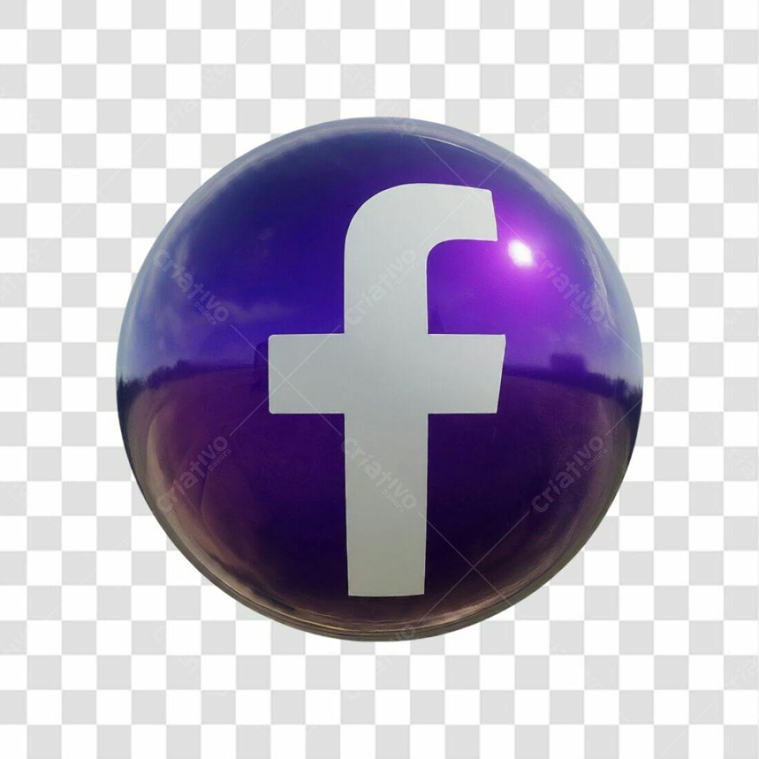 Icone Facebook Esfera Roxa PNG com fundo transparente