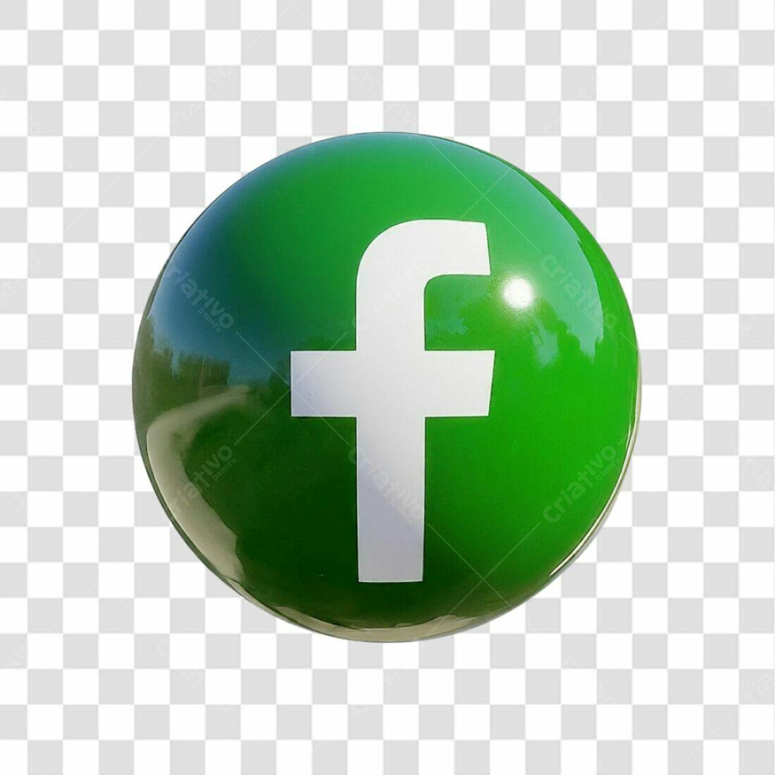 Ícone Facebook Verde PNG com fundo transparente