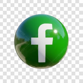 ícone verde 3d do facebook png transparente