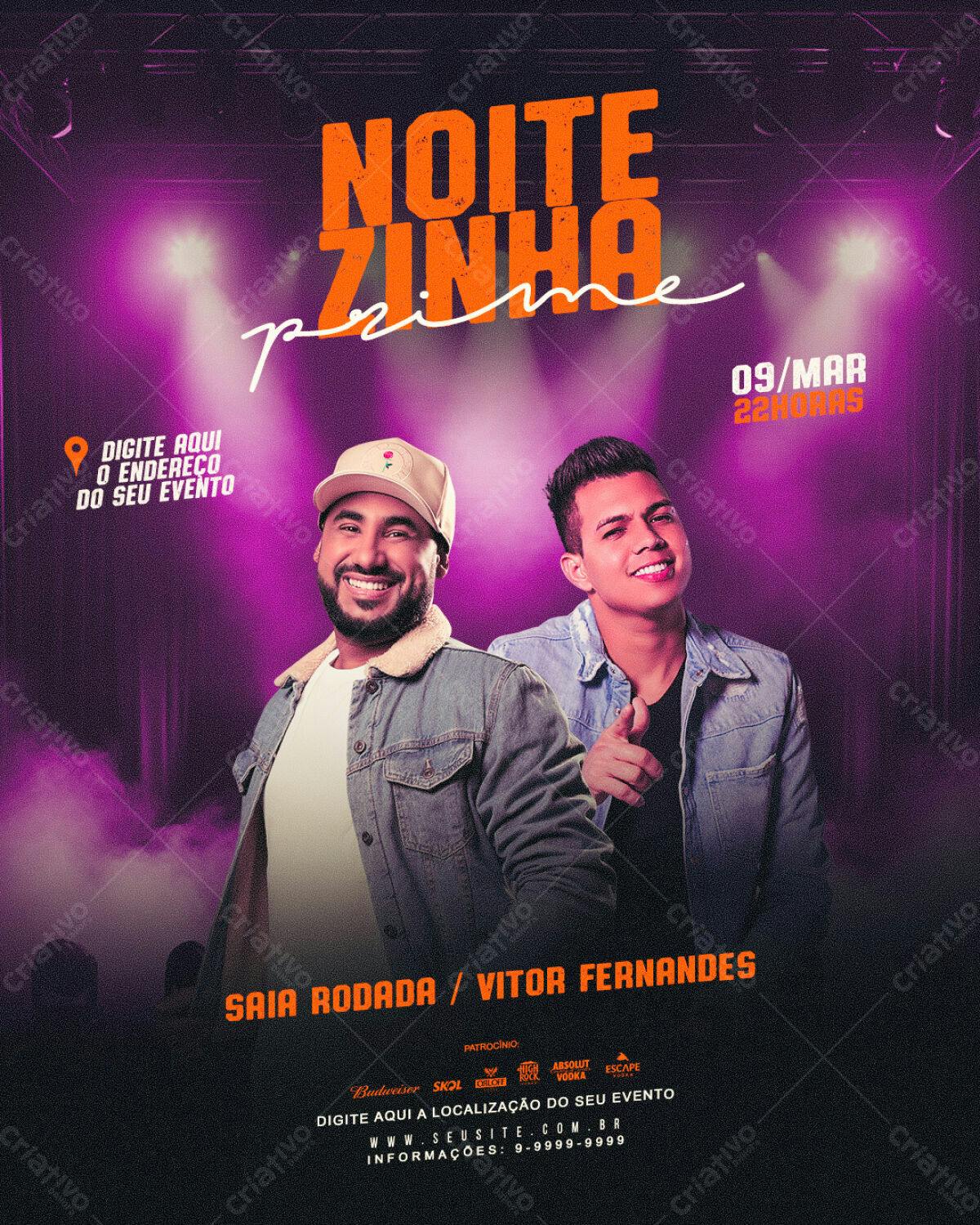 Flyer Noite Zinha Prime PSD Editável