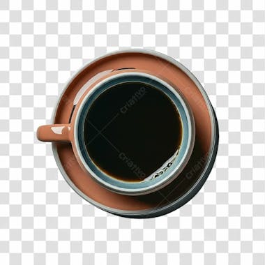 Xícara cor salmão de café png transparente