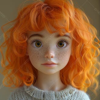Mulher bonita ruiva | personagem 3d | pixar disney | imagem