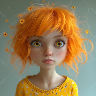 Mulher bonita ruiva | personagem 3d | pixar disney | imagem