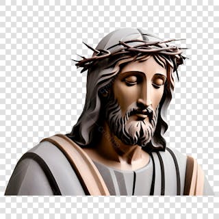 Png composição de jesus cristo em madeira ia