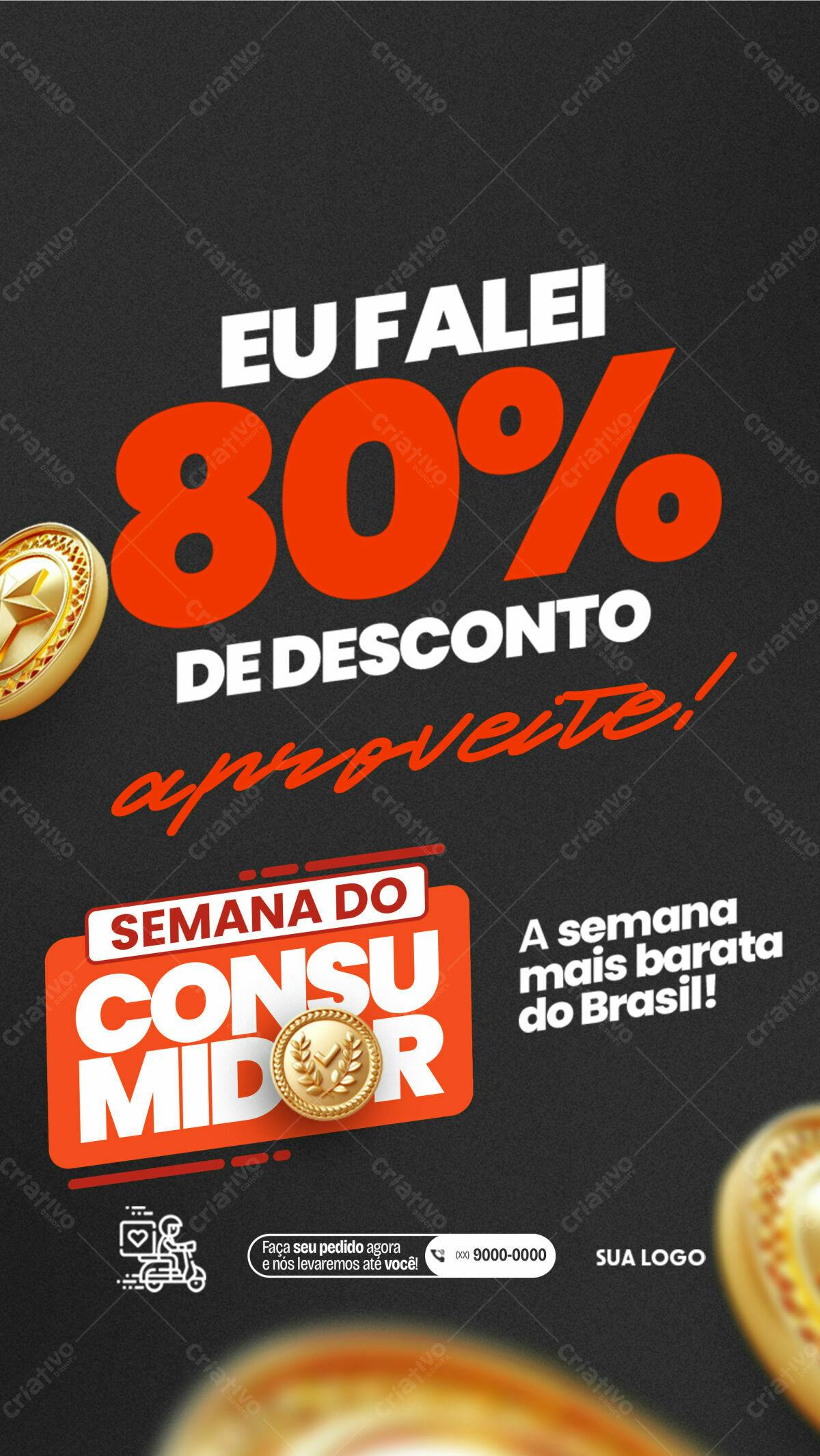 Flyer Semana do Consumidor 80% Desconto PSD Editável