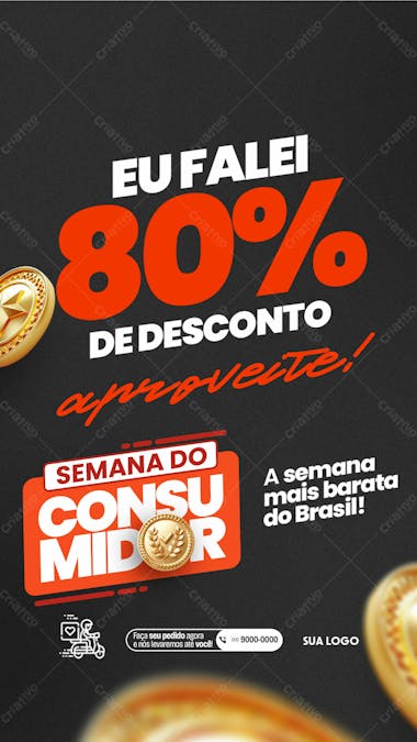 Story semana do consumidor 80 porcento de desconto