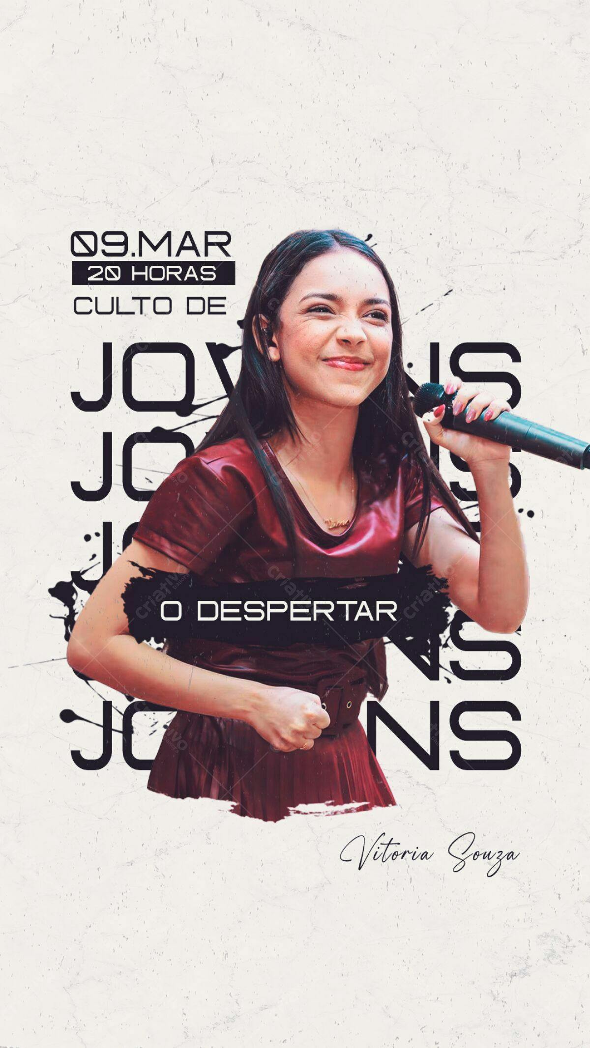 Flyer para Culto de Jovens PSD Editável