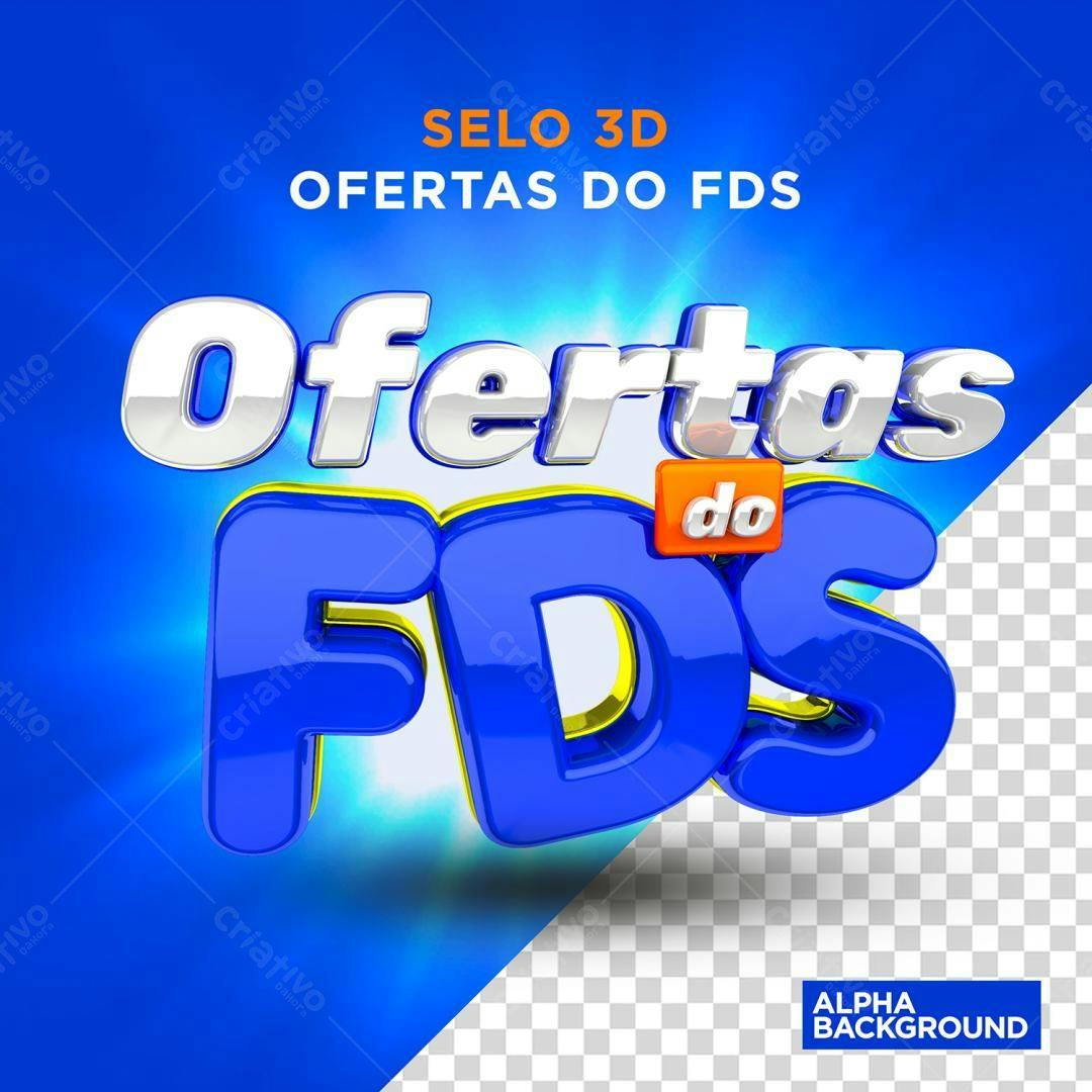 Selo 3D promocional azul e prata brilhante