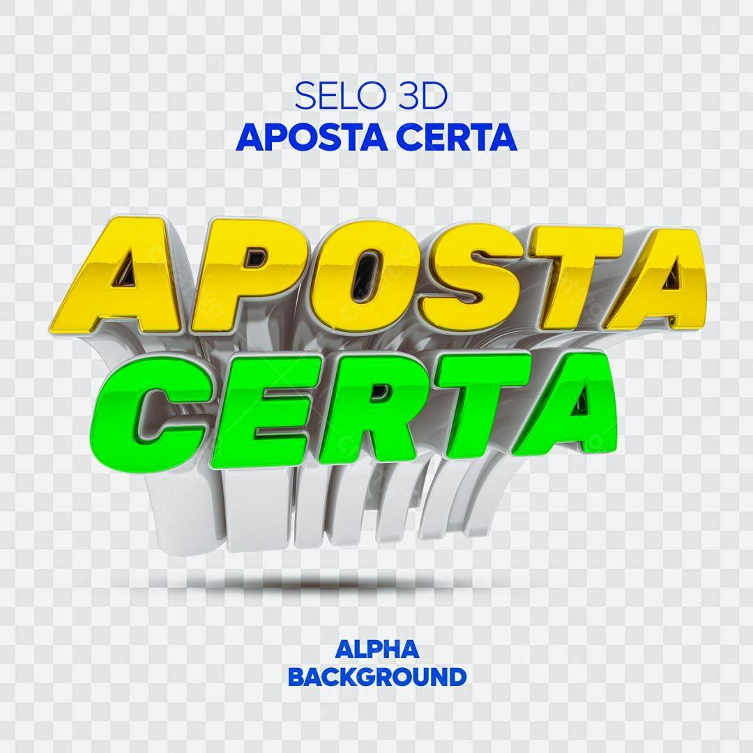 Selo 3D promocional amarelo e verde metálico