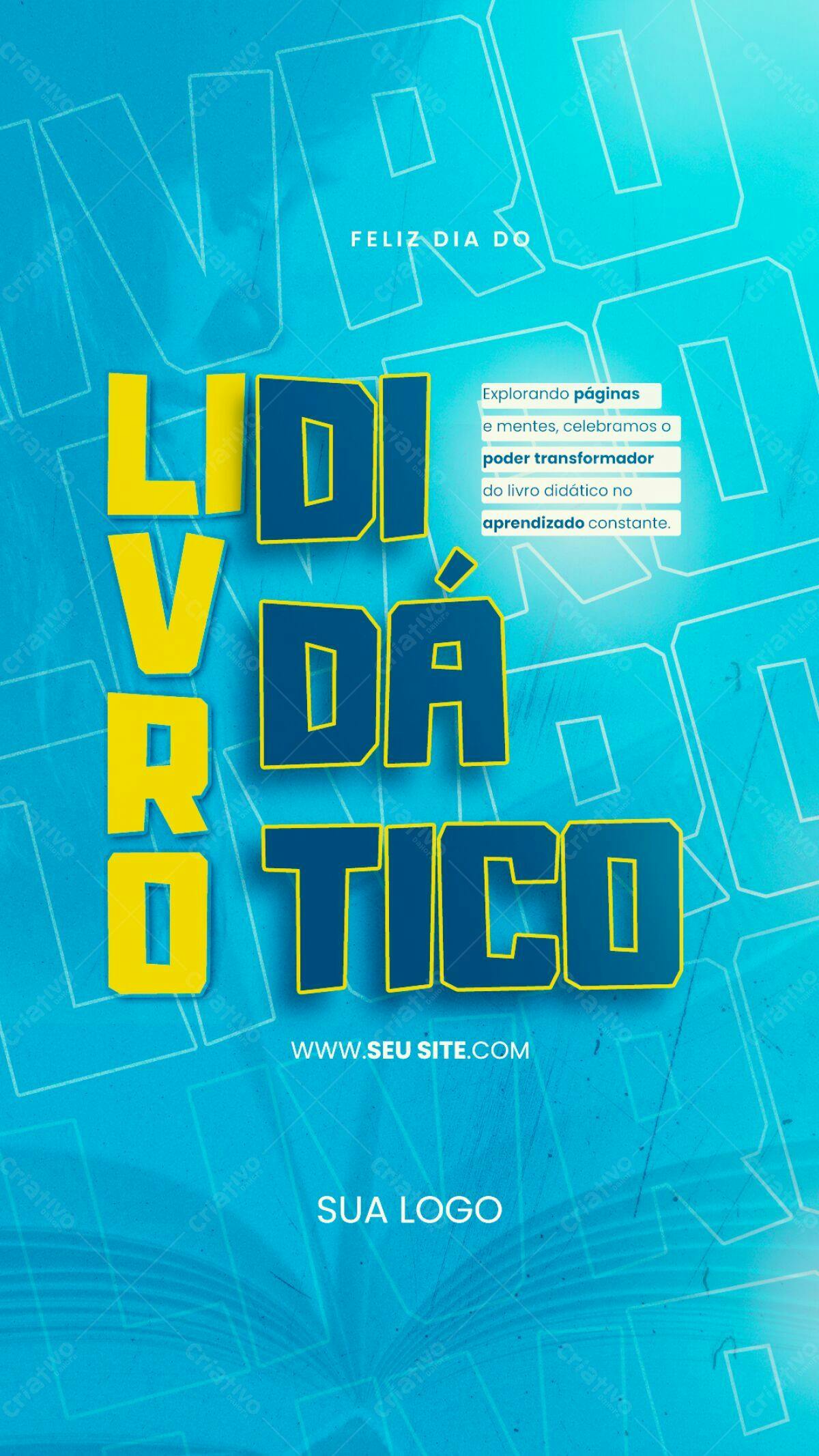 Flyer Dia do Livro Didático PSD Editável