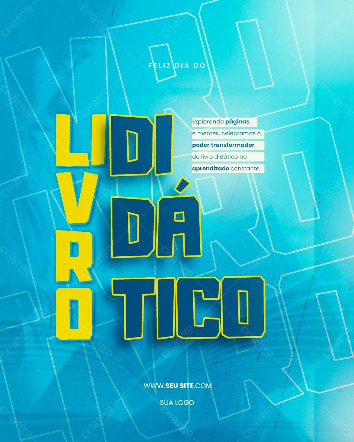 Flyer Dia do Livro Didático PSD Editável