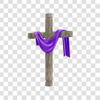 Asset 3d cruz calvário religião luto jesus páscoa em 3d fundo transparente