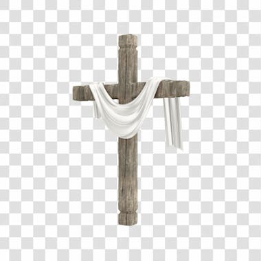 Asset 3d cruz calvário religião ressurreição jesus páscoa em 3d fundo transparente