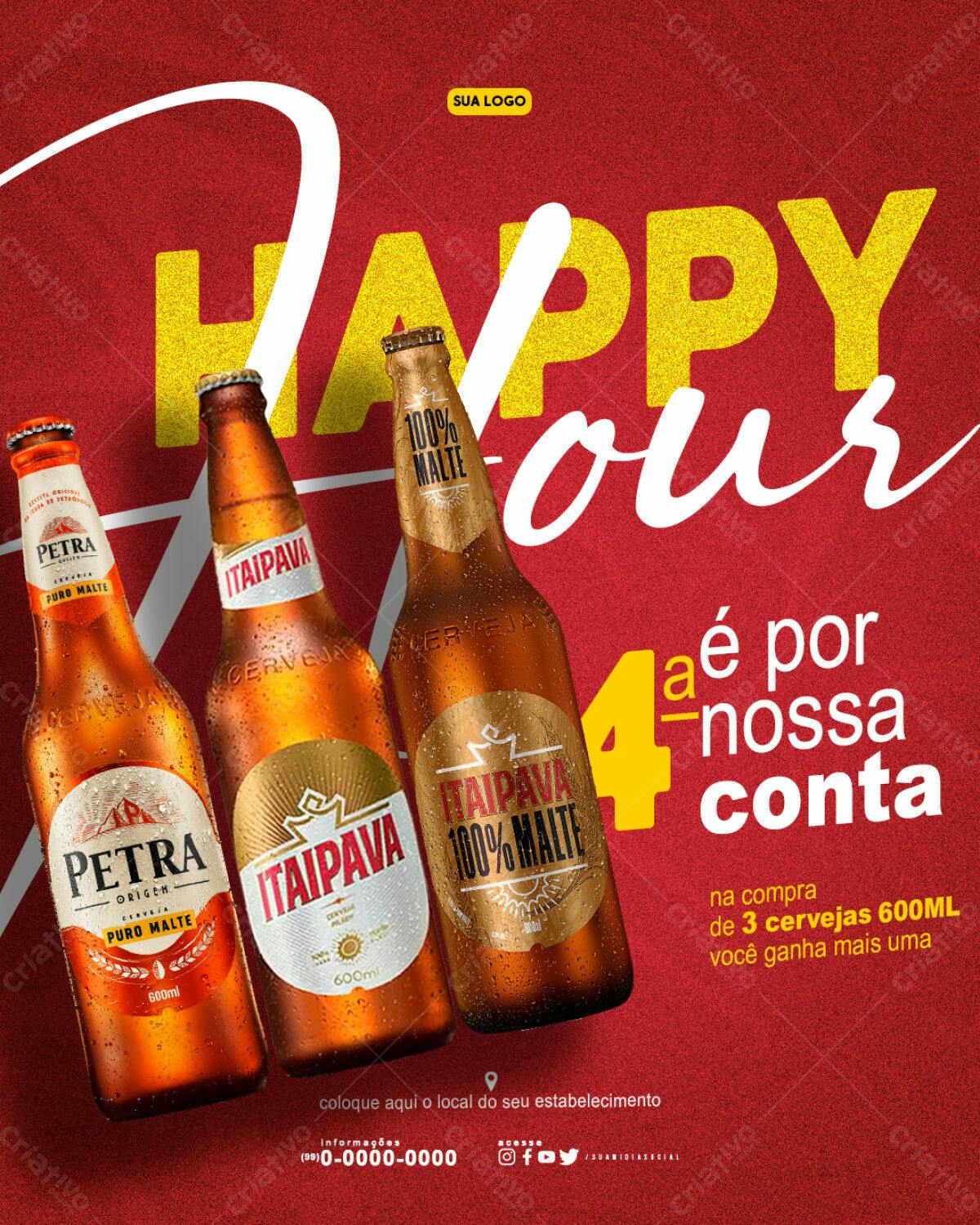 Flyer Happy Hour Cerveja PSD Editável