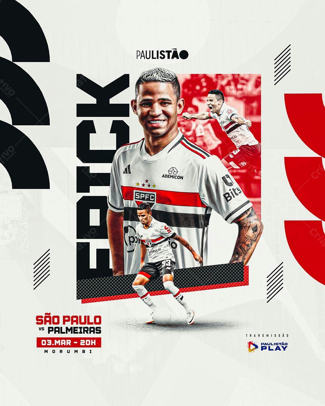 Flyer Paulista São Paulo x Palmeiras PSD Editável