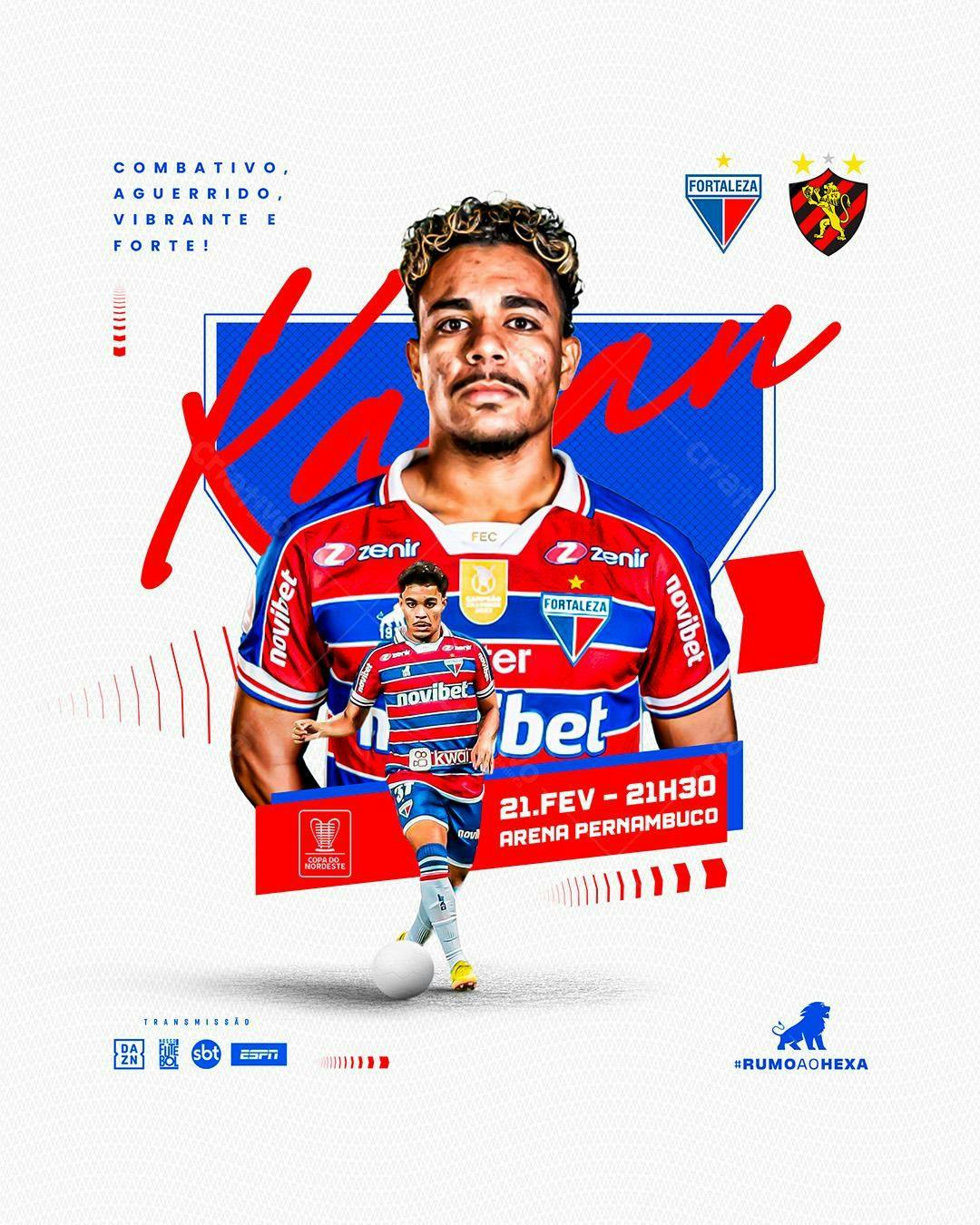Flyer para Jogo de Futebol Fortaleza PSD Editável