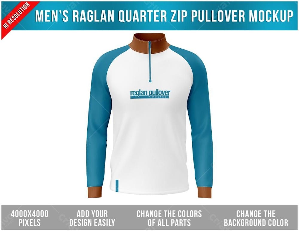 Moletom Raglan Com Zipper Mockup