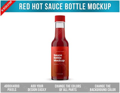Garrafa De Molho Picante Mockup