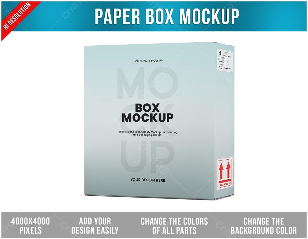 Mockup Caixa Papelão: Design Minimalista em Tons Claros