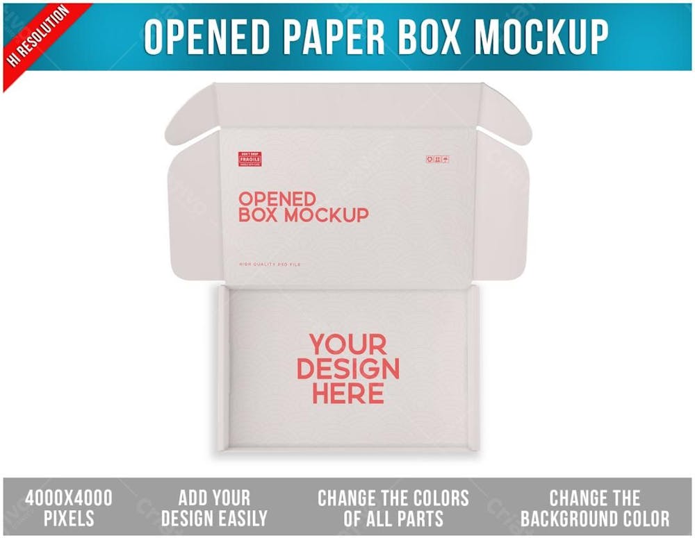 Caixa De Papel Aberta Mockup