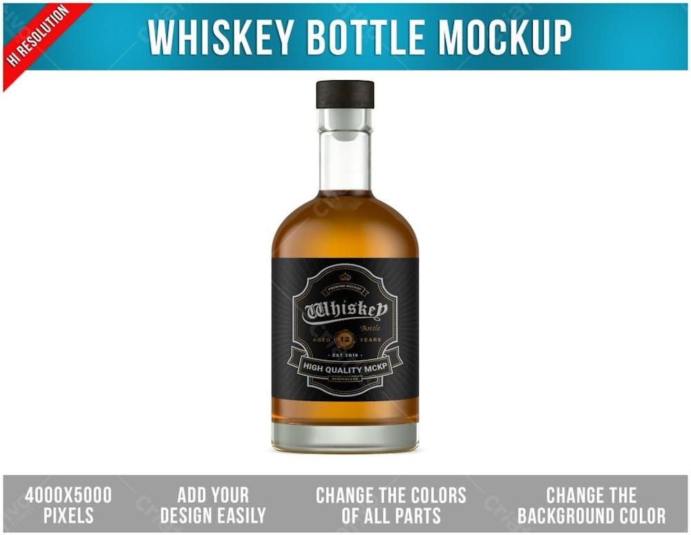 Garrafa De Whiskey Mockup