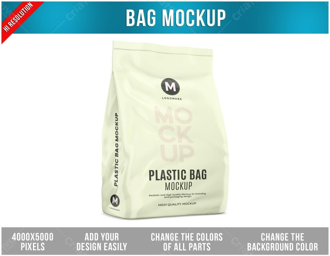 Mockup de Sacola Plástica PSD Editável