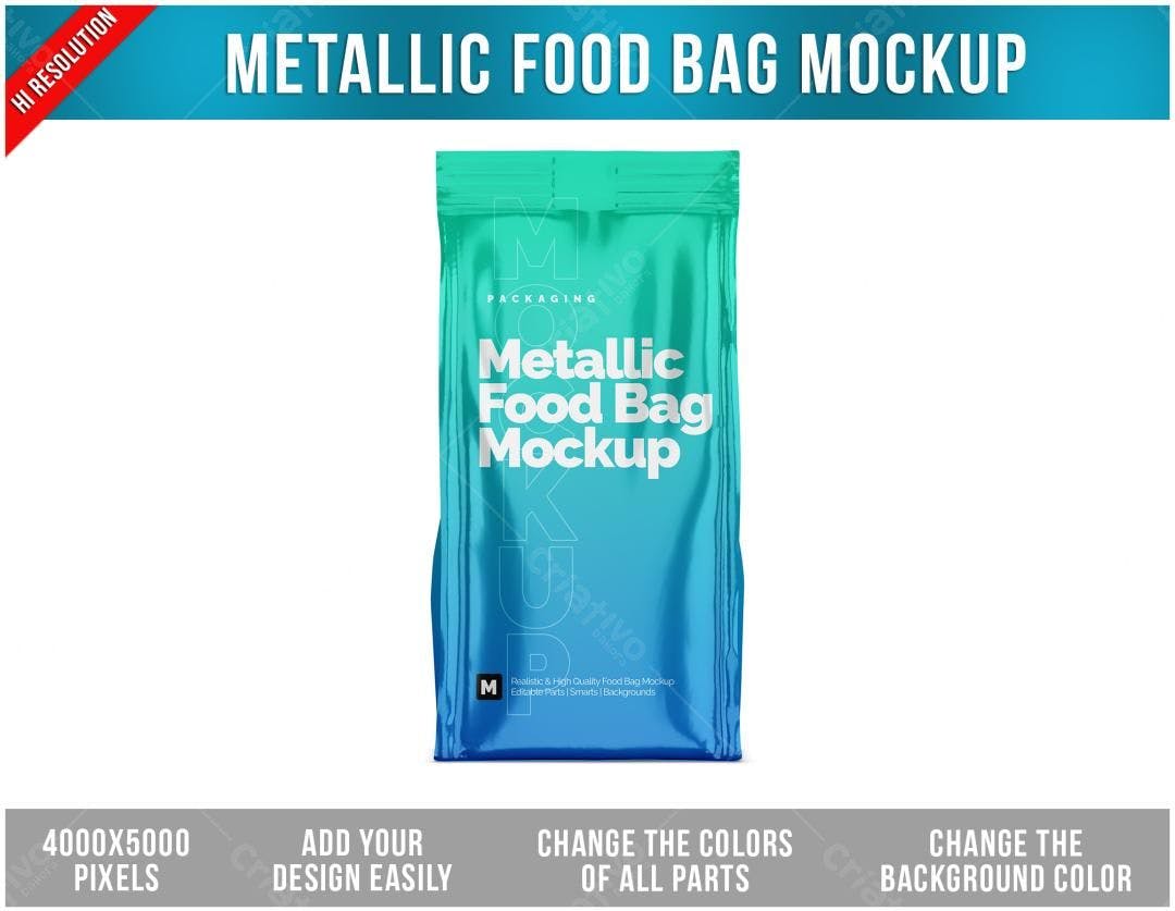 Mockup de Embalagem Metálica para Alimentos: Azul e Verde
