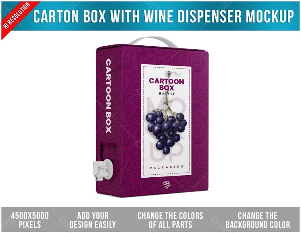 Caixa De Papelão Com Dispenser Para Vinho Mockup