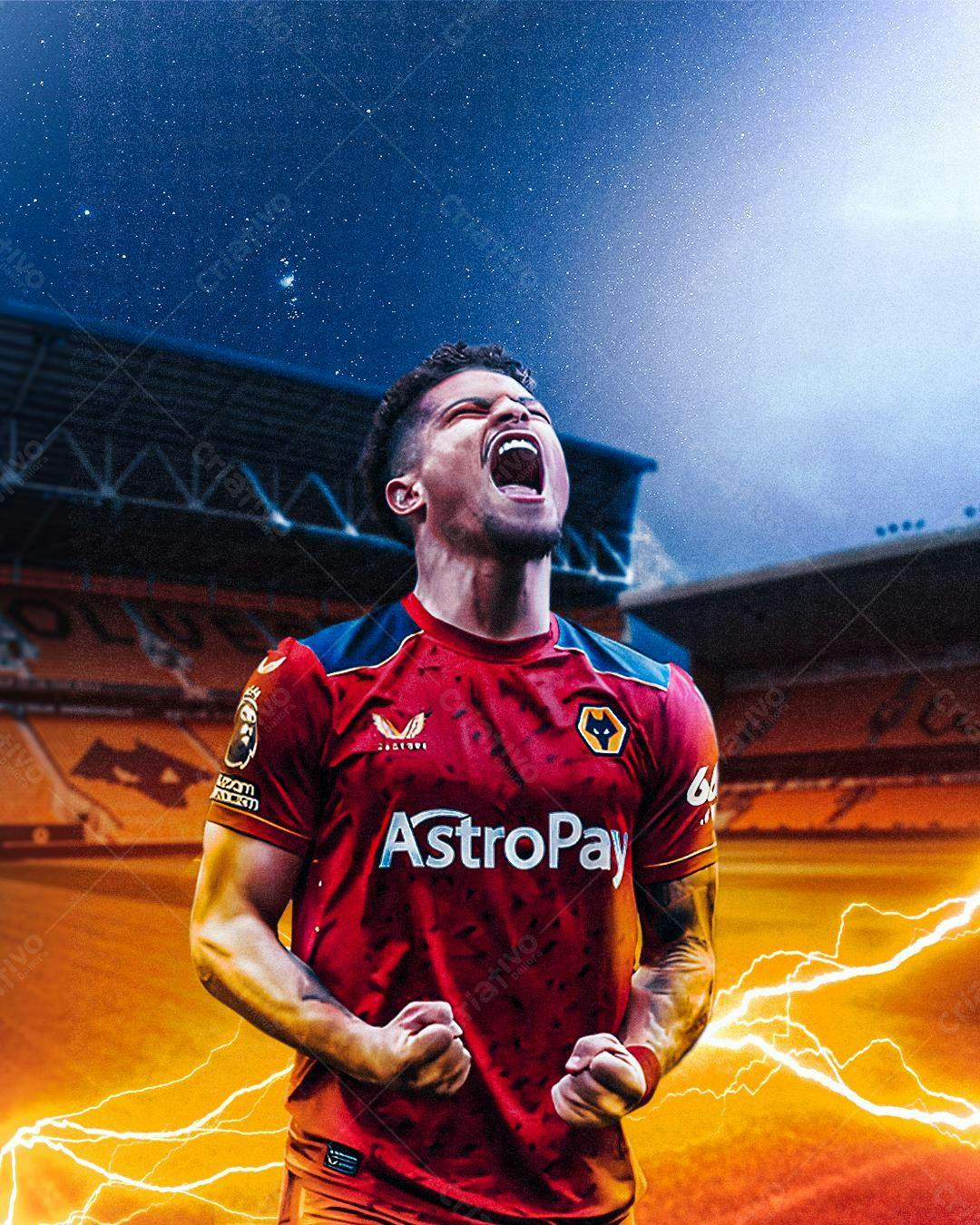 Arte de Jogador de Futebol PSD Editável
