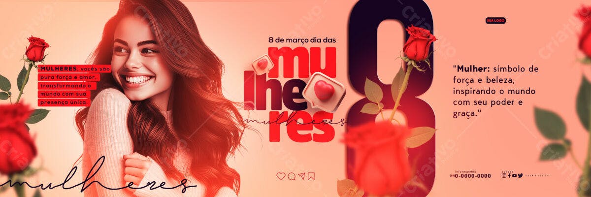 Banner Dia Internacional da Mulher PSD Editável