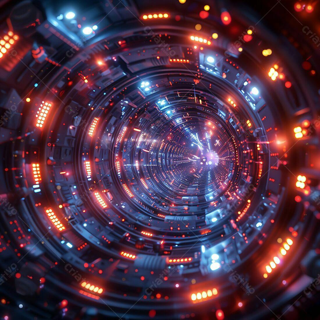 Túnel de Luz Vermelho e Azul